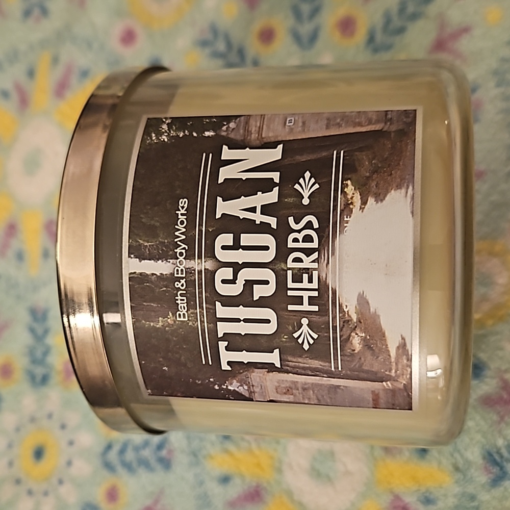 Tuscan Herbs rare test candle Bath and Body Works 3 wick 2013